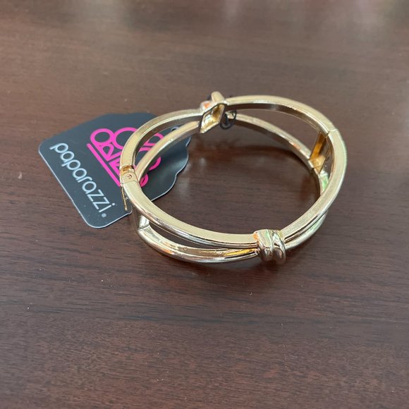 Paparazzi KNOT My First Rodeo Gold Cuff Bracelet - Picture 2 of 2